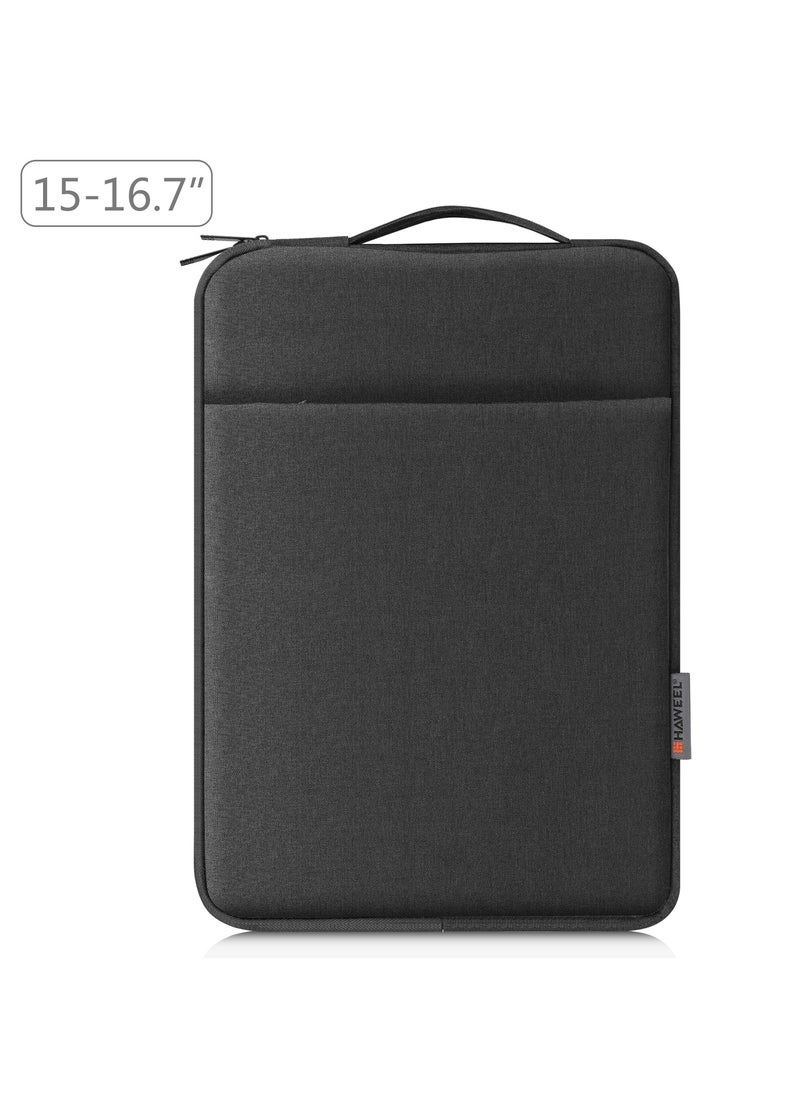 HAWEEL 15.6-17-Inch Sleeve Case Zipper Laptop Handbag(Black)  - Image 1