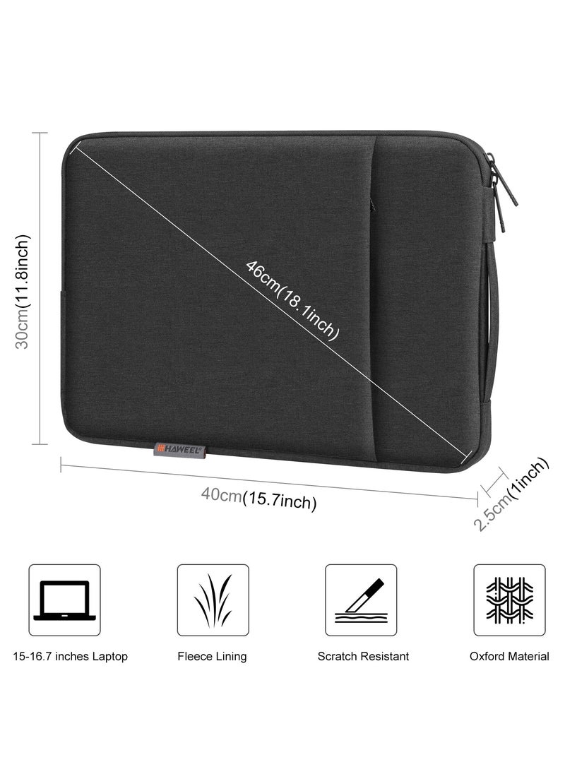 HAWEEL 15.6-17-Inch Sleeve Case Zipper Laptop Handbag(Black)  - Image 2