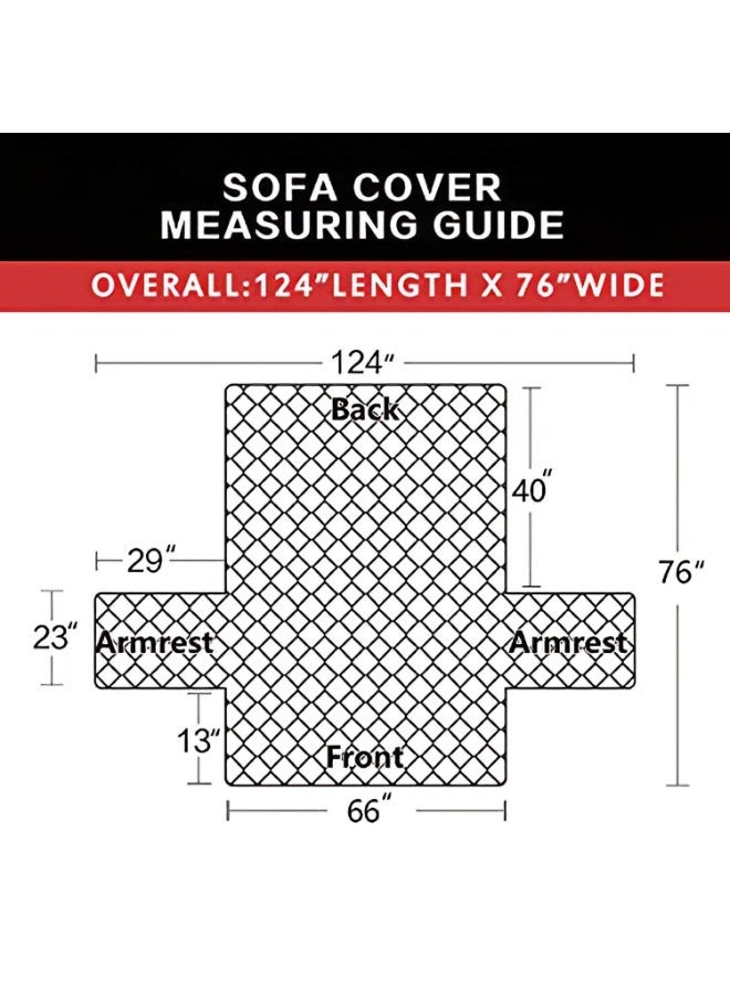 KYD Sofa Cover 3 Seater Large Size Chair Sofa Slipcover Wrinkle-free Reversible Sofa Cover Water Resistant Couch Cover Furniture Protector Cover with Elastic Straps Grey - Image 5