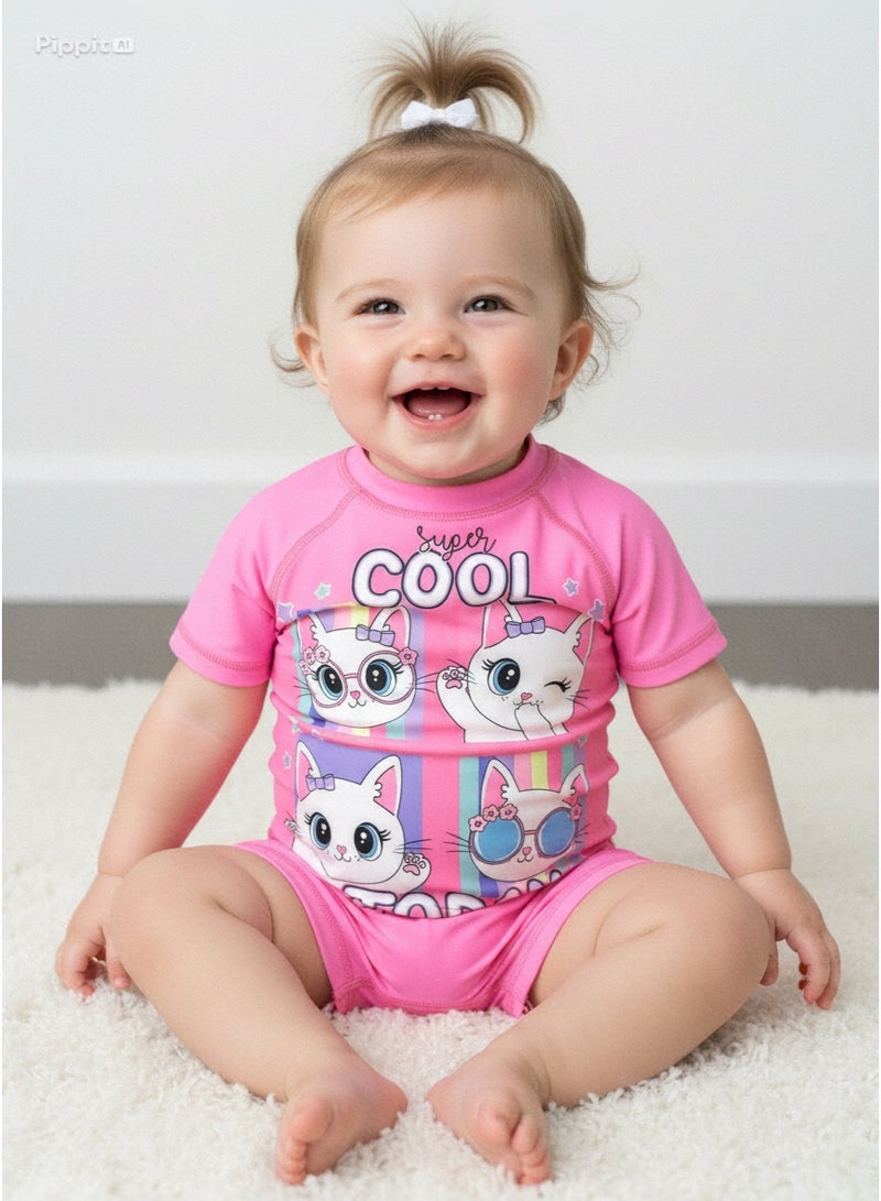 Lamer short-sleeve baby swimming suit