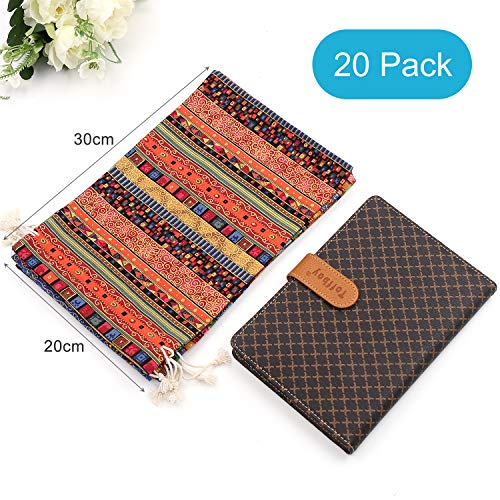 SumDirect 20 Pcs Egyptian Ethnic Style Burlap Gift Bags, Cotton Drawstring Bags, Cloth Gift Bag with Drawstring for Wedding Party Favors 8×12 Inch - Image 2