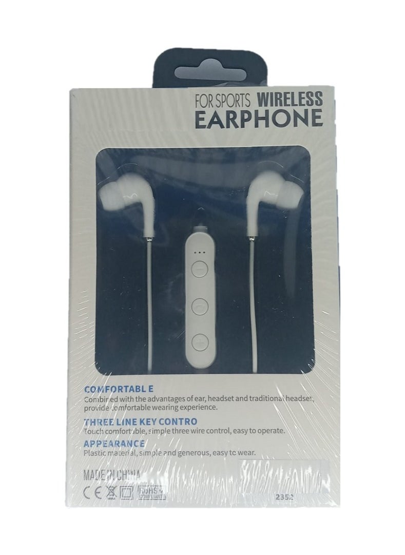 Generic Stereo Sport Bluetooth Wireless Earphone White  - Image 4