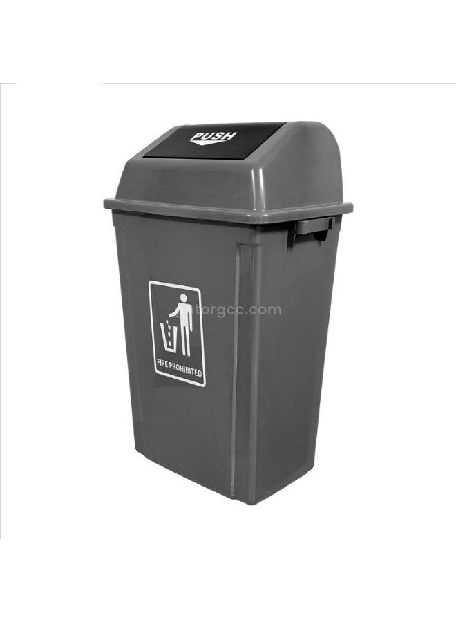 Flexible Plastic Outer Trash Bin Gray-60L