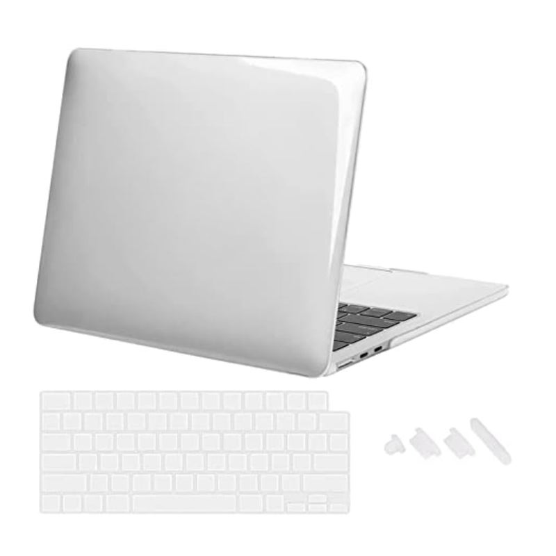 Tech Trendz Case Compatible with MacBook Pro 13 inch M2 A2338 Case A2251 M1 A2289 A2159 A1989 A1706 A1708 2024 2023 2022 2017 with Touch Bar, Hard Shell Cover, Transparent (with Keyguard, Dustplugs) - Image 1