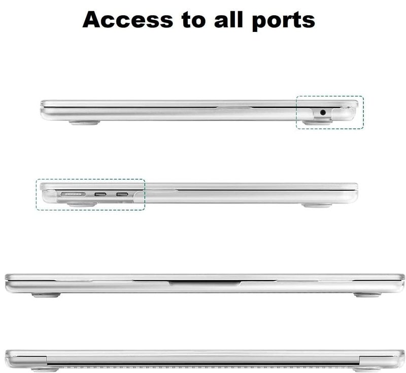 Tech Trendz Case Compatible with MacBook Pro 13 inch M2 A2338 Case A2251 M1 A2289 A2159 A1989 A1706 A1708 2024 2023 2022 2017 with Touch Bar, Hard Shell Cover, Transparent (with Keyguard, Dustplugs) - Image 3