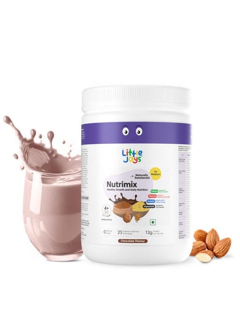 Little Joys Nutrimix for Mothers 350gm | Improves Energy, Supports Digestion, Immunity & Brain Development | Ragi, Bajra, Jaggery, Oats, Digestive Enzymes & Nuts | Chocolate Flavour