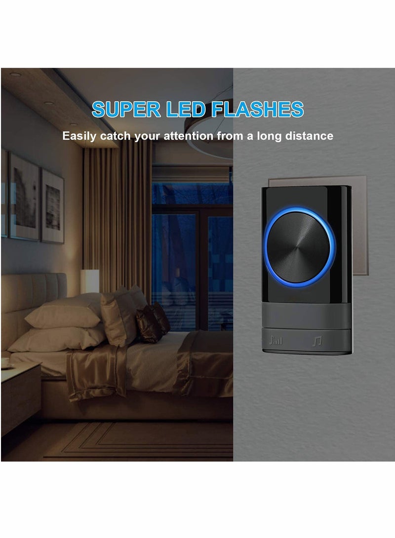 Waterproof Wireless Doorbell 52 Chimes 4 Volume Levels 1 Receivers and 1 Transmitter For Home Business Office Classroom - Image 4