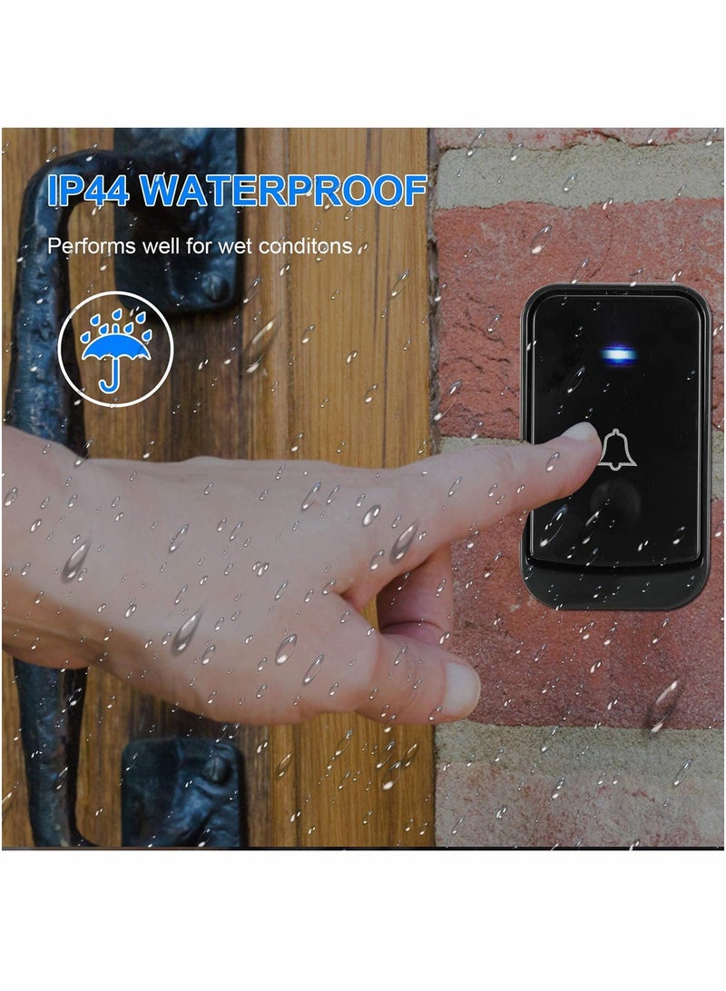 Waterproof Wireless Doorbell 52 Chimes 4 Volume Levels 1 Receivers and 1 Transmitter For Home Business Office Classroom - Image 3