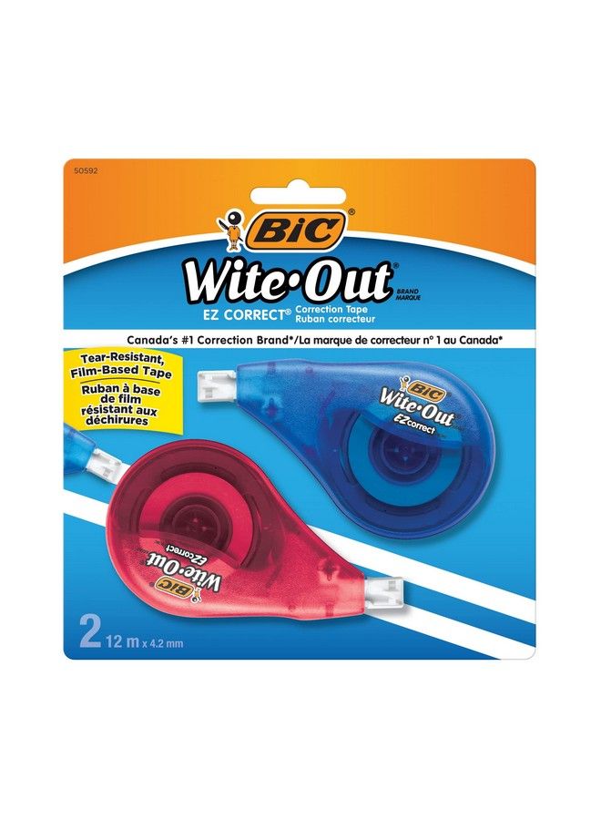 Bic شريط تصحيح وايت أوت إيز كوركت 39.3 قدم عبوة من 2 شريط تصحيح أبيض سريع ونظيف وسهل الاستخدام شريط مقاوم للتمزق لوازم المكتب أو المدرسة - Image 1