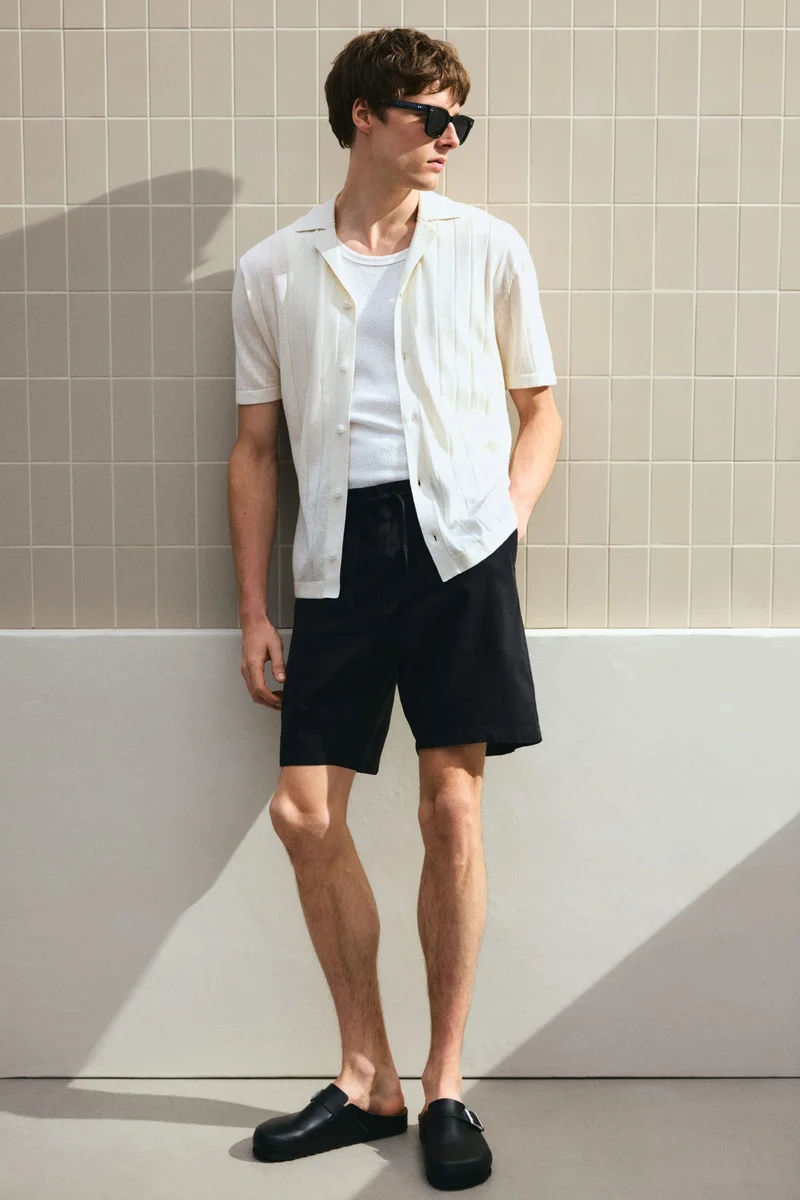 H&M Regular Fit Linen-blend resort shirt