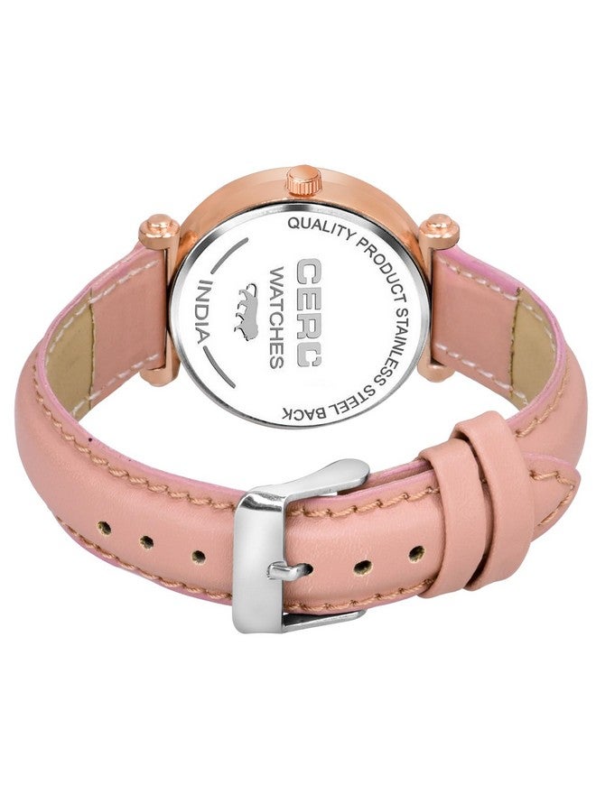 CERO Leather Analogue New Flower Butterfly Print Dial Lathers Strap Girls And Womans Watches (Pink) - Image 4