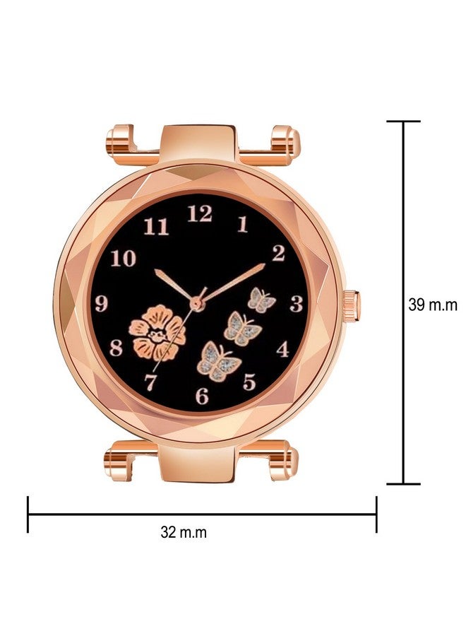 CERO Leather Analogue New Flower Butterfly Print Dial Lathers Strap Girls And Womans Watches (Pink) - Image 3