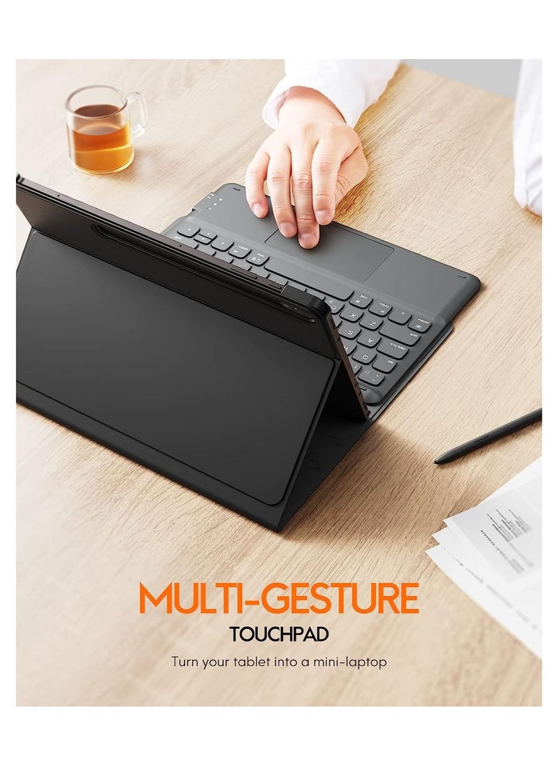 Generic - Galaxy Tab S8 Keyboard Case, Touchpad with S Pen Slot, for Samsung Galaxy Tab S8 / S7 11 inch SM-X700 / X706 / T870 / T875 / T878, Rechargeable & Detachable BT Keyboard, PU Slim Cover - Image 1