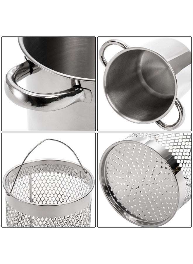 AVLA AVLA Asparagus Pot, 4 Quart Stainless Steel Steamer Cooker, Vegetable Asparagus Cooker with Removable Basket and Lid for Pasta, Spaghetti, Boiled Eggs, Shrimp, Oil Deep Fry Pan for French Fries - Image 3