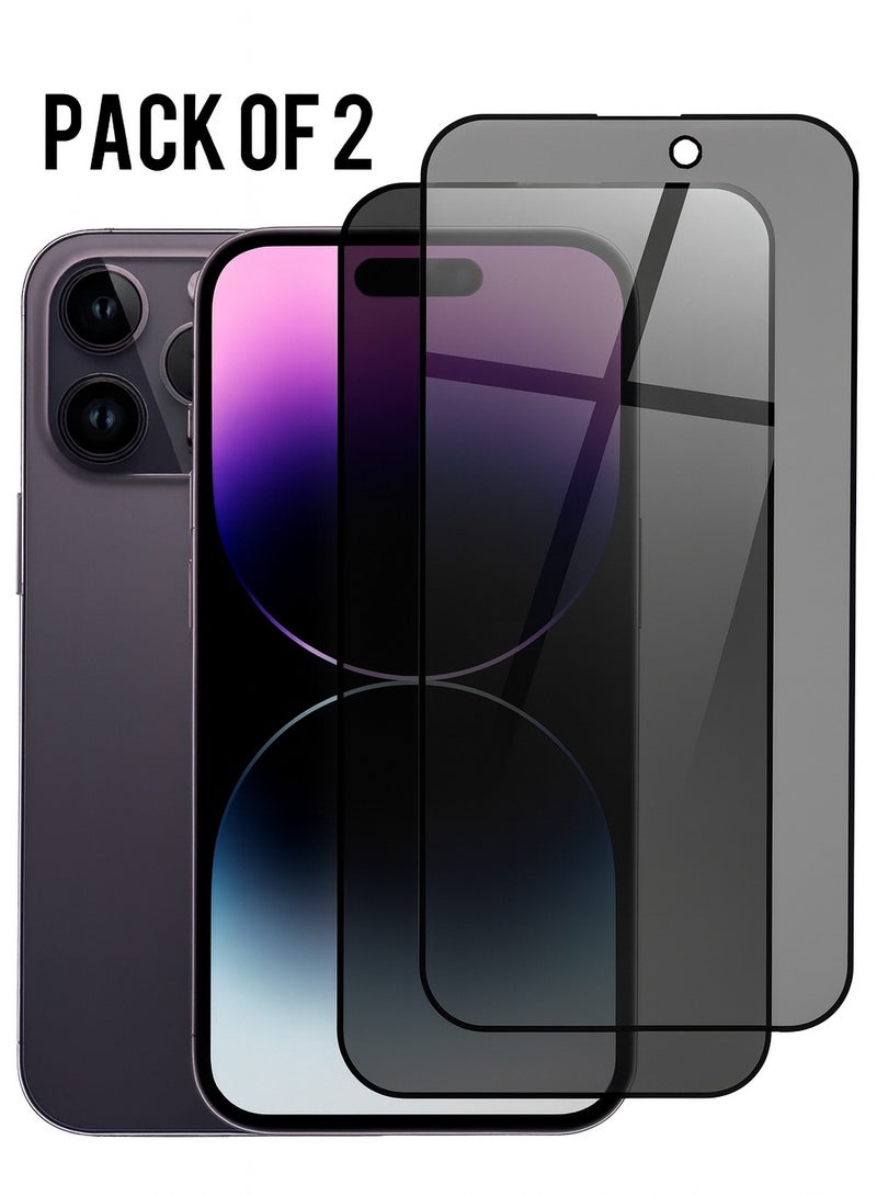 أوريجنال (عبوتان) واقي شاشة زجاجي مقوى مقاوم للغبار والخصوصية، متوافق مع آيفون 14 برو ماكس - Image 1