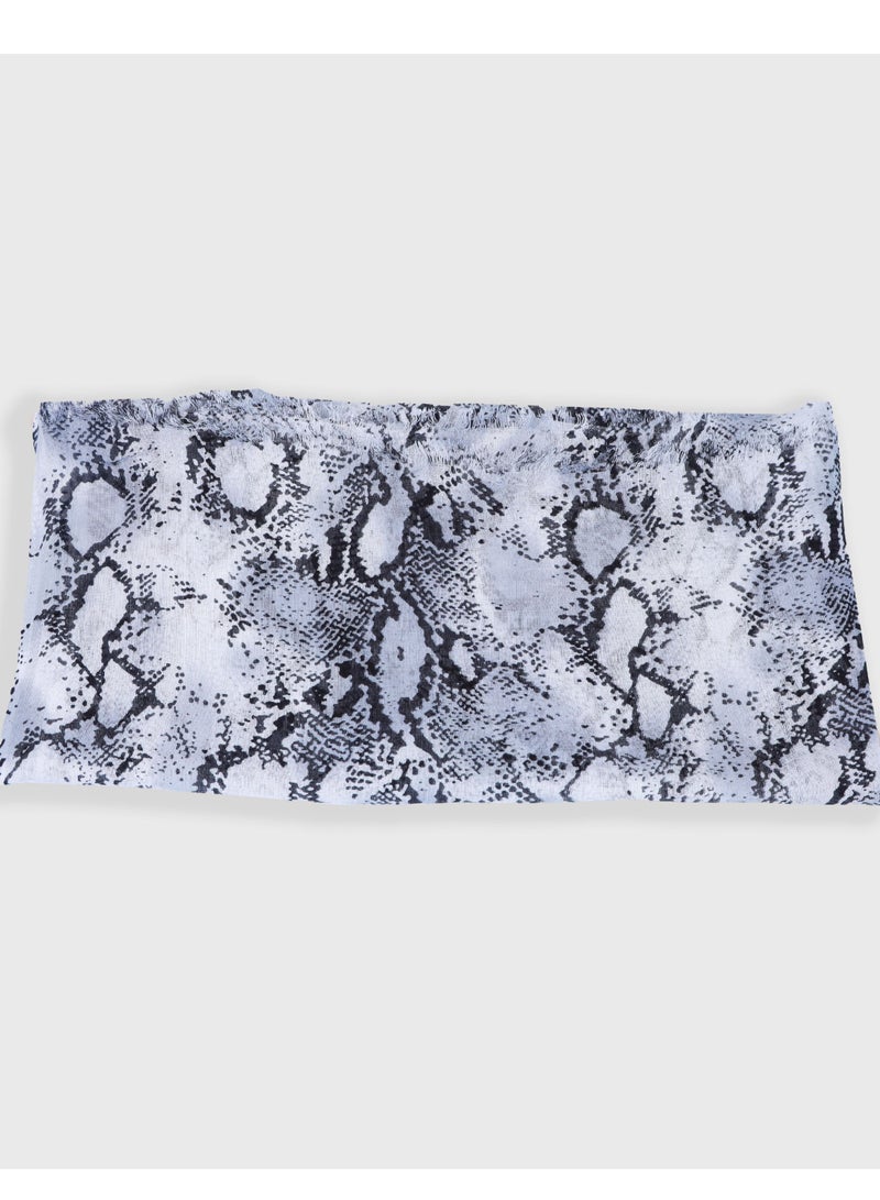 AMICA AMICA Abstract Printed Soft Natural Fiber Hijab Head Scarf for Women- Grey  - Image 5