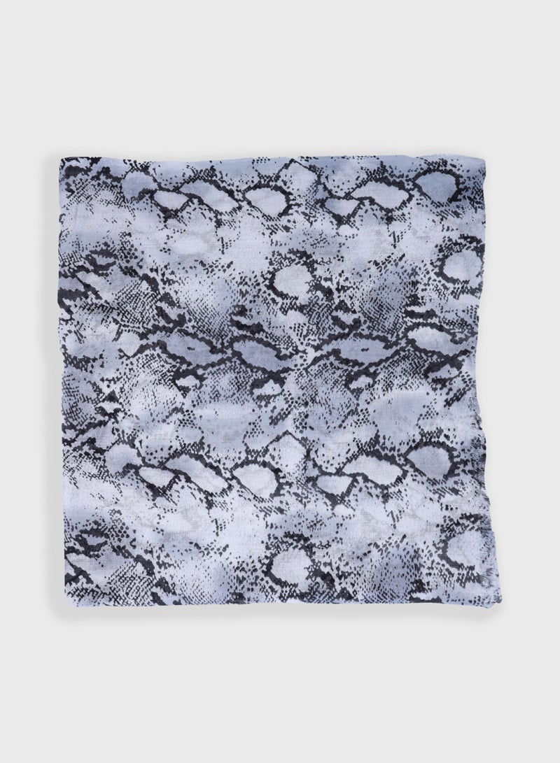 AMICA AMICA Abstract Printed Soft Natural Fiber Hijab Head Scarf for Women- Grey  - Image 4