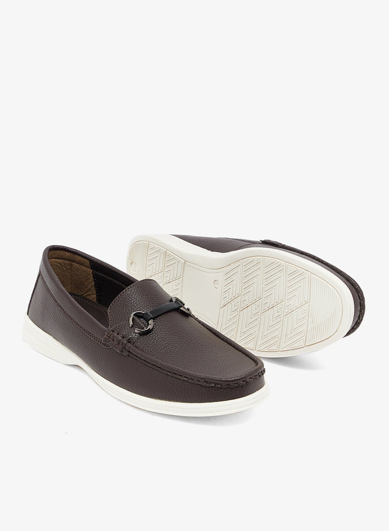 Robert Wood Textured Horsebit Driving Loafers - Image 3