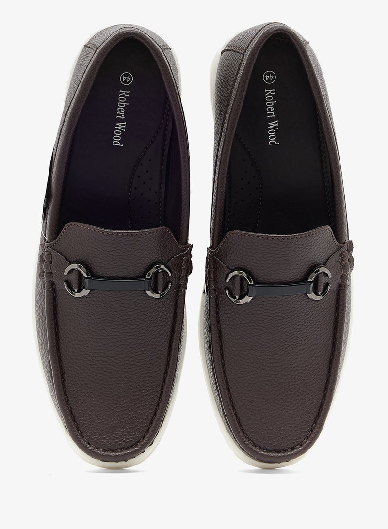 Robert Wood Textured Horsebit Driving Loafers - Image 4