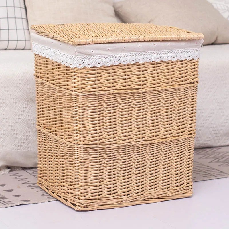 Y&D Large Fabric Laundry Basket with Lid - Dirty Clothes Storage Box for Bedroom, Bathroom, Towels, and Laundry Organization - Image 2