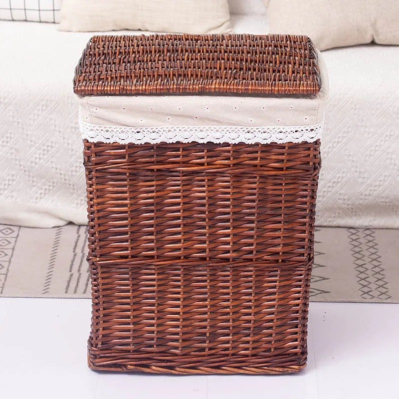 Y&D Large Fabric Laundry Basket with Lid - Dirty Clothes Storage Box for Bedroom, Bathroom, Towels, and Laundry Organization - Image 3