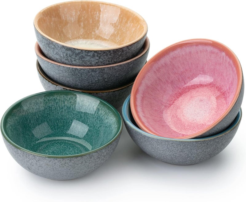 Brew To A Tea BTaT Ceramic Dipping Bowls 35 Oz Set of 6 Colorful Small Bowls Soy Sauce Dish Dip Bowls Sauce Bowls Mini Bowls Condiment Bowls Small Bowls for Dipping - Image 1