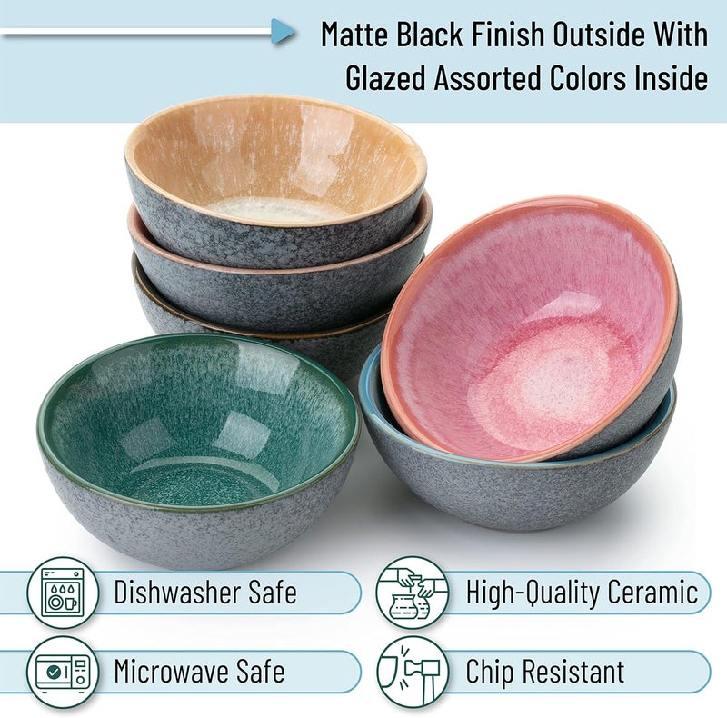 Brew To A Tea BTaT Ceramic Dipping Bowls 35 Oz Set of 6 Colorful Small Bowls Soy Sauce Dish Dip Bowls Sauce Bowls Mini Bowls Condiment Bowls Small Bowls for Dipping - Image 4