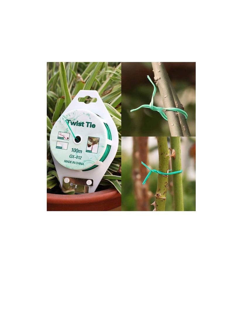 Twist Twist Ties - All-Purpose Coated 50m/100m Garden Plant Ties with Trimmer Garden Twine Support Ties Reusable for Gardening Plants Growth and Care, Office Home Cable Organization (100m)  - Image 3