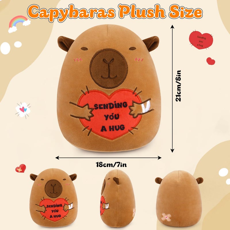 Lsydcarm Capybara Plush  8 Inch Get Well Soon Stuffed Animal With Bandage & Heart Hug For Surgery Recovery  Emotional Support Plush Toy  Feel Better & Get Well Gifts For Women  Men & Kids - Image 3