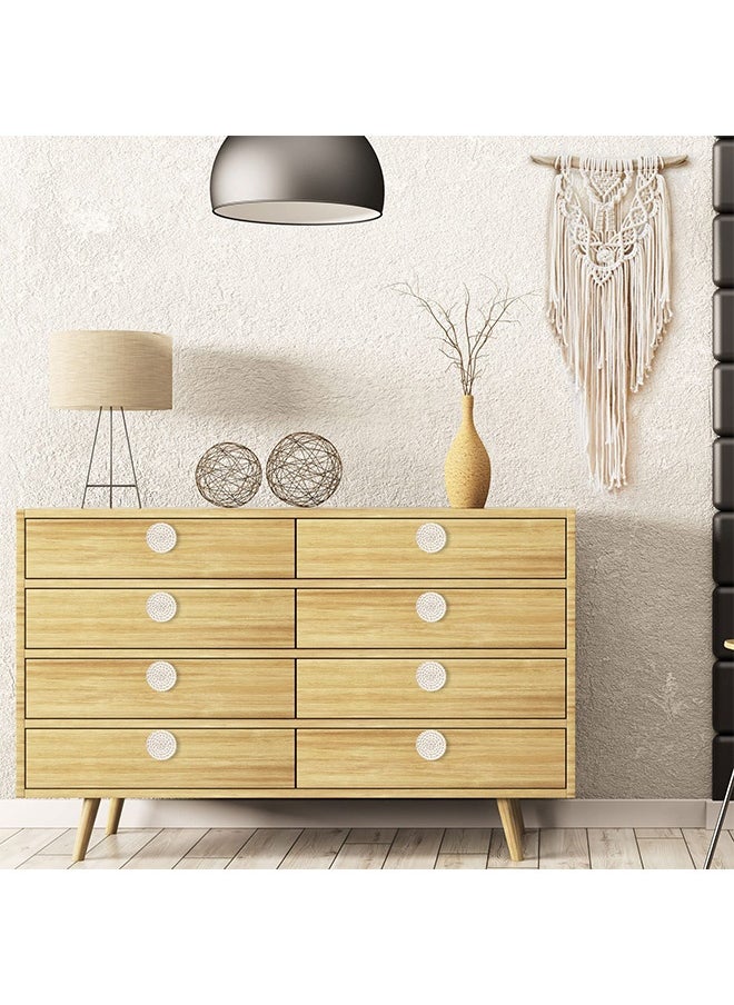 Peachjoy Wooden Drawer Knobs, Rattan Dresser Knobs Round Handmade Wicker Woven and Screws for Boho Furniture Knobs Cabinets Dresser Handles Hardware Pulls Cabinet Knobs (6 Knobs and 6 Screws)  - Image 4
