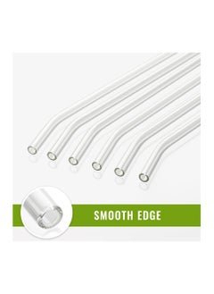 KASTWAVE Glass Straws, Reusable Clear High Temperature Resistance, Set of 6 Straight and 6 Bent with 4 Cleaning Brushes, Perfect for Smoothies, Milkshakes, Tea, Juice, Dishwasher Safe (12Pcs)  - Image 2