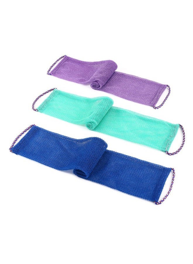 QCWN 3 PCS African Exfoliating Net,African Net Sponge,Exfoliating Body Scrubber Back Scrubber for Shower,Exfoliating Washcloth African Net Bath Sponge Exfoliating Net for Men Women Daily Shower Bathing - Image 1