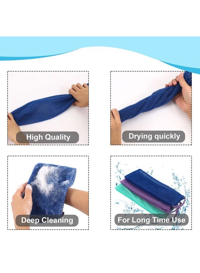 QCWN 3 PCS African Exfoliating Net,African Net Sponge,Exfoliating Body Scrubber Back Scrubber for Shower,Exfoliating Washcloth African Net Bath Sponge Exfoliating Net for Men Women Daily Shower Bathing - Image 4