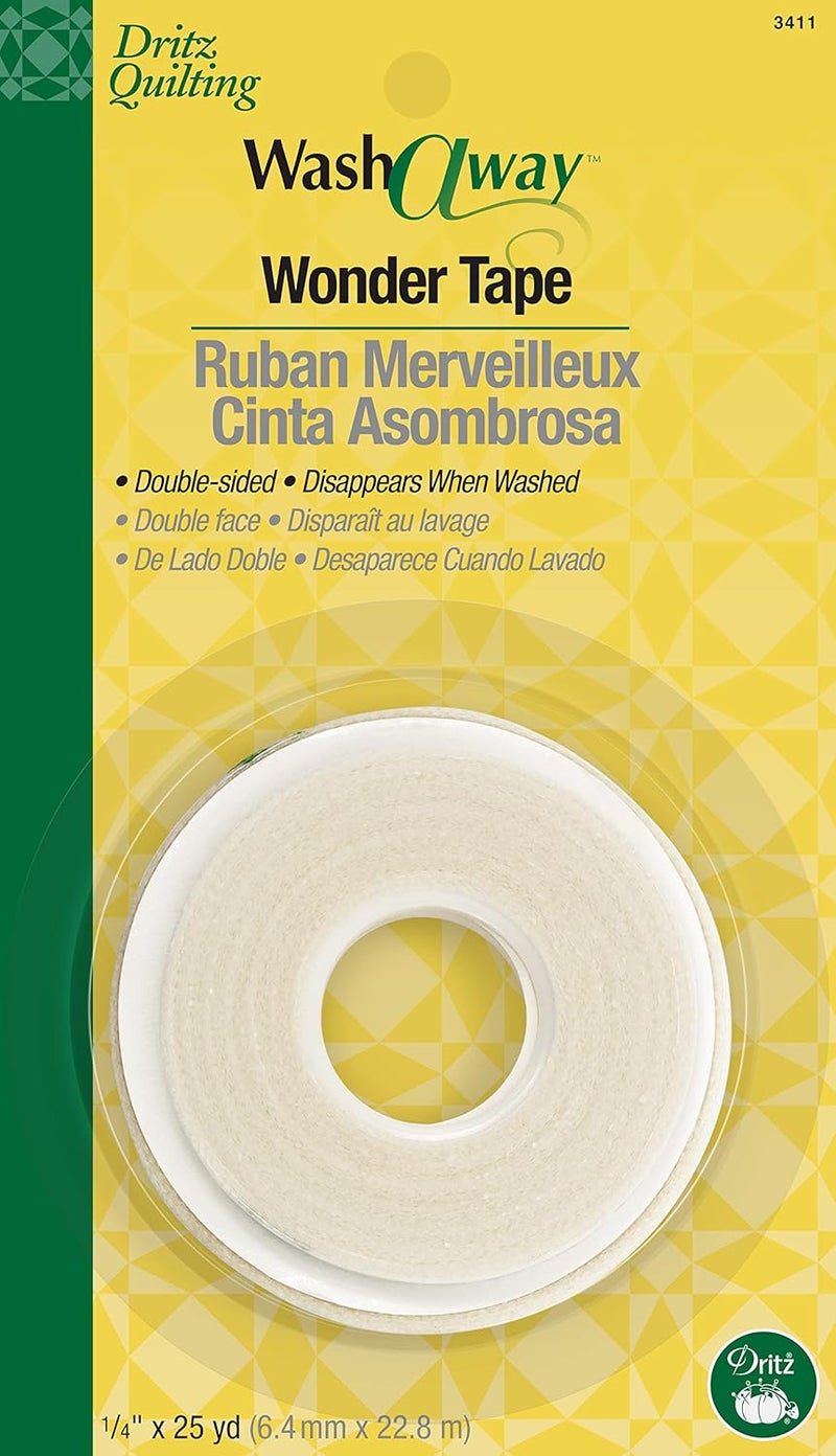 Dritz شريط دريز ووش أواي وندر مزدوج الجوانب 14 × 25 ياردة 1 لفة أبيض - Image 1