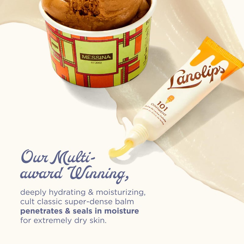 Lanolips Lanolin 101 Multipurpose Ointment - Lanolin Lip Balm & Healing Ointment for Skin Barrier Repair - Moisturizer for Dry Lips, Cuticles & Elbows - No Petroleum Formula - Dulce de Leche (0.35 oz) - Image 2