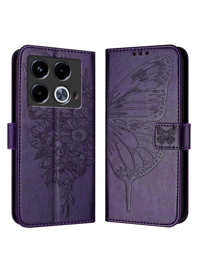 Zaboon Case For Infinix Note 40 Embossed Butterfly Leather Phone Case - Image 1