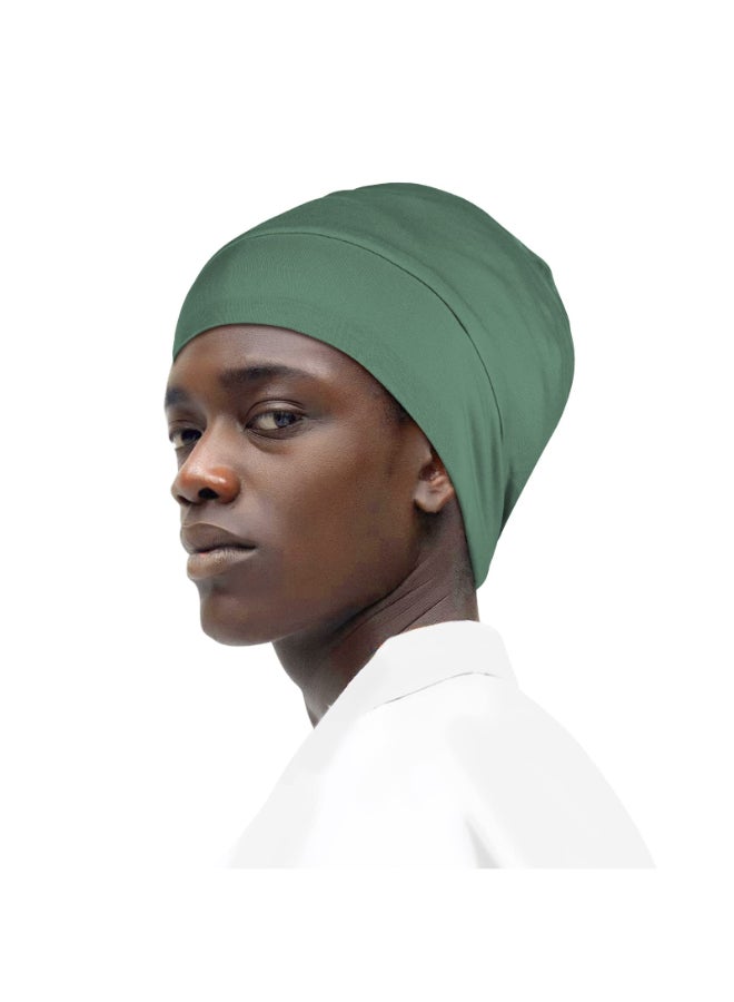 Fittia Satin Hair Bonnet for Sleeping Silky No Frizzy for Curls Care Adjustable Strap for NonSlip Dreadlocks Cap for WomenMen Military Green - Image 2