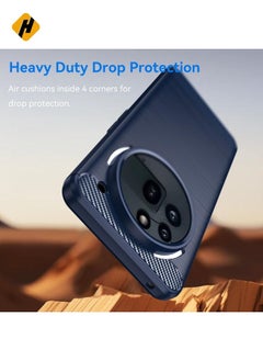HuHa Protective Cover For Nothing Phone 3a Pro Carbon Fiber Brushed Texture TPU Phone Case (Blue)  - Image 3