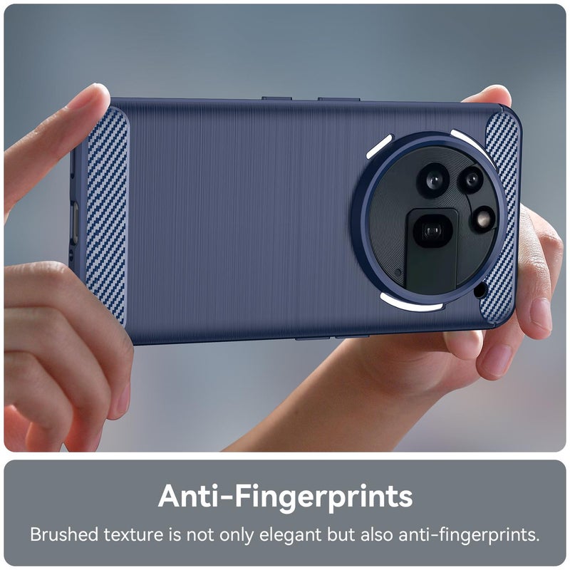 HuHa Case Cover For Nothing Phone 3a Pro Carbon Fiber Brushed Texture TPU Phone Case(Blue) - Image 5