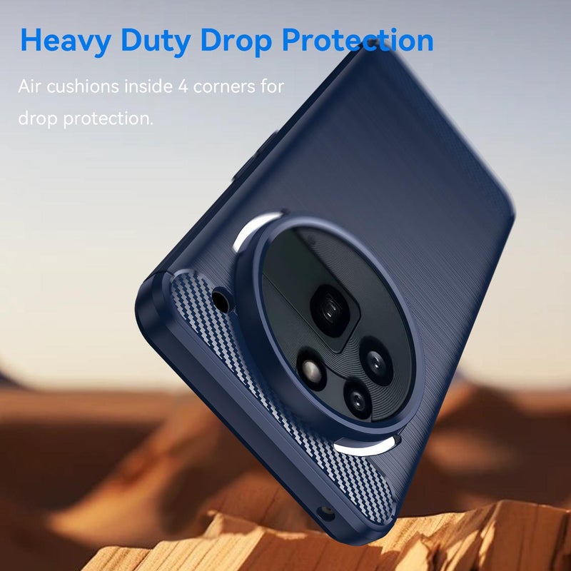 HuHa Case Cover For Nothing Phone 3a Pro Carbon Fiber Brushed Texture TPU Phone Case(Blue) - Image 3