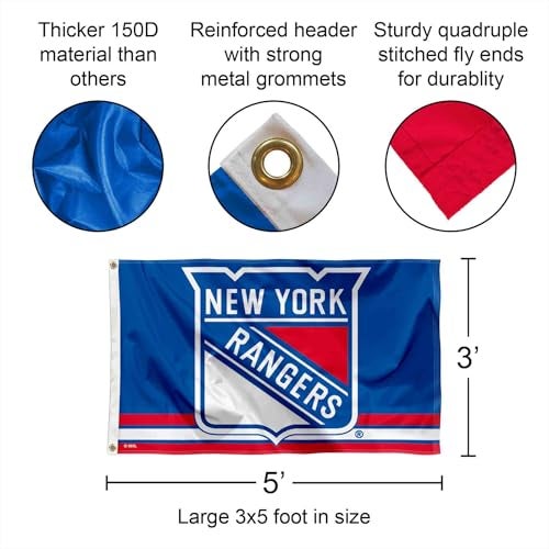 WinCraft New York Rangers Flag 3x5 Banner - Image 2