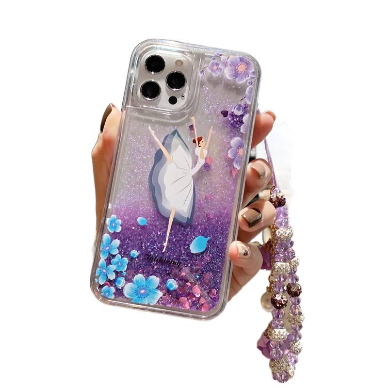 Silicone Protective Case for Redmi Note 13 with Drop Protection and Butterfly Pattern plus Shockproof plus Flower Pattern plus Lanyard in Pink - Image 3