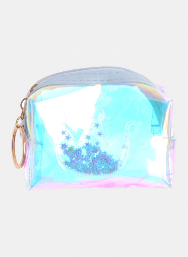 Akher el Ankoud Mini wallet with blue crown pattern key chain - Image 1