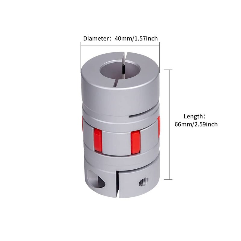 Sinoblu Store 18mm to 18mm Aluminum Shaft Coupling, Flexible Spider Coupling D40 L66, Shaft Coupler Joint Connector for Stepper Motor 3D Printer CNC Router Engraving Drilling Milling Machine - Image 2