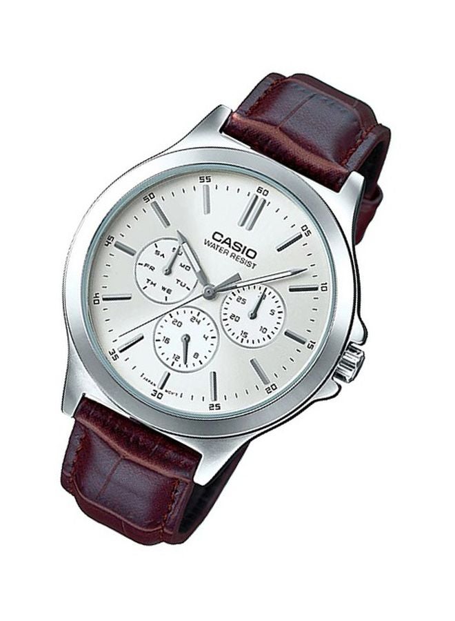 كاسيو ساعة يد إنتايسر بعقارب طراز MTP-V300L-7AV - 42 مم - بني رجال - Image 3