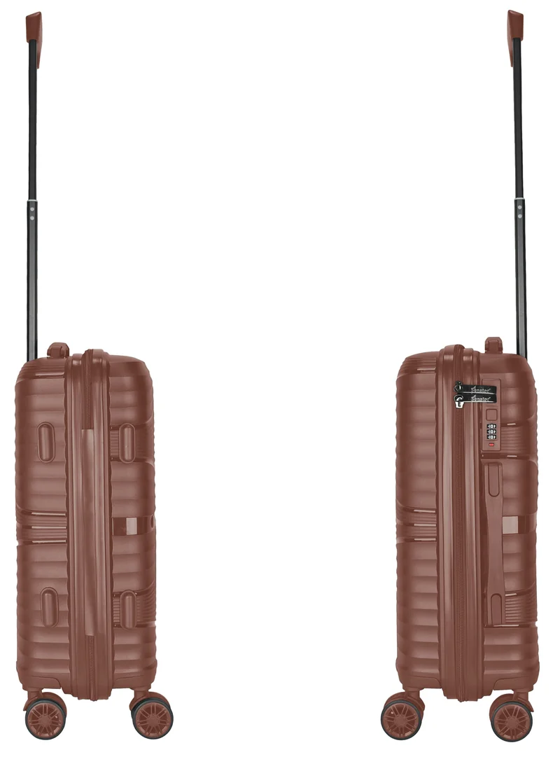 SENATOR Hard Case Carry On Luggage Trolley For Unisex Polypropylene Lightweight 4 Double Wheeled Suitcase With Built In TSA Type Lock Travel Bag KH1005 Rose Gold