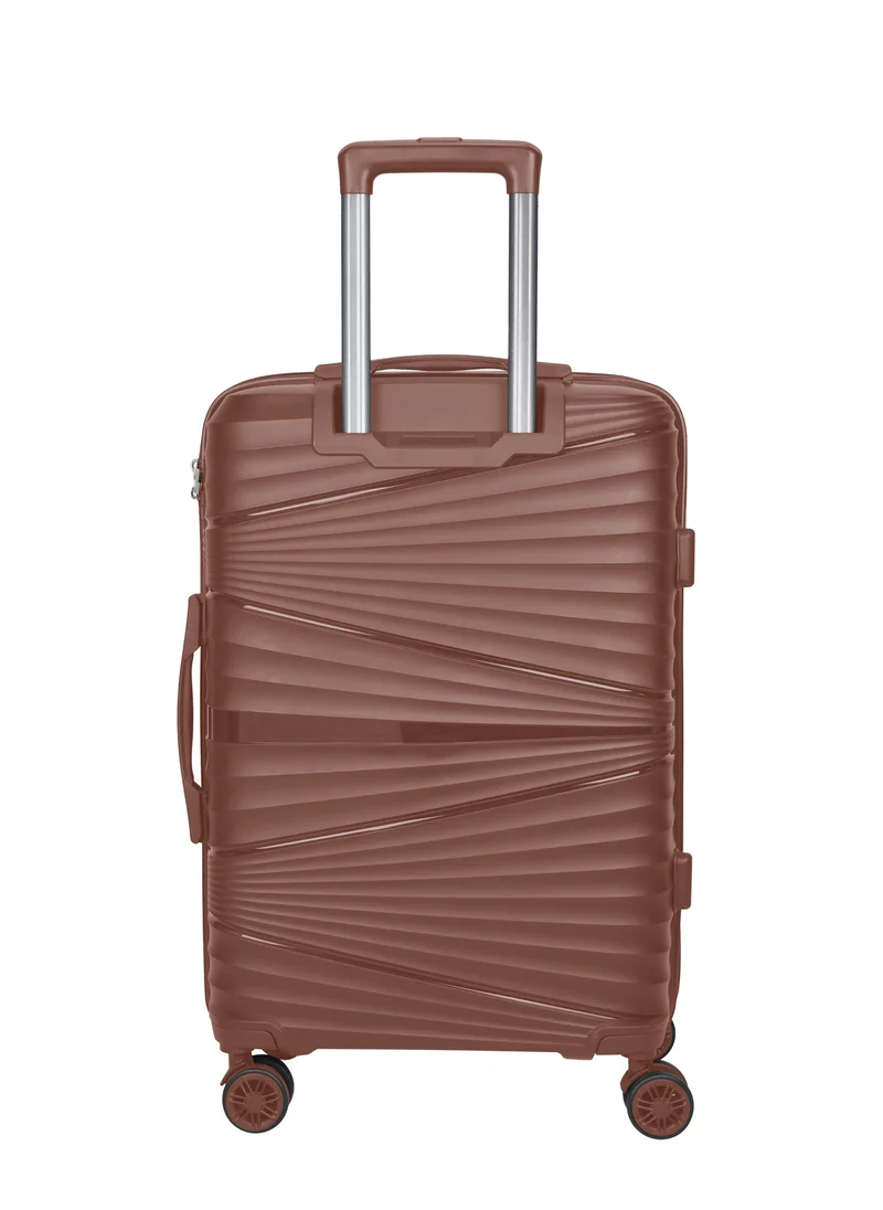 سيناتور Hard Case Carry On Luggage Trolley For Unisex Polypropylene Lightweight 4 Double Wheeled Suitcase With Built In TSA Type Lock Travel Bag KH1005 Rose Gold