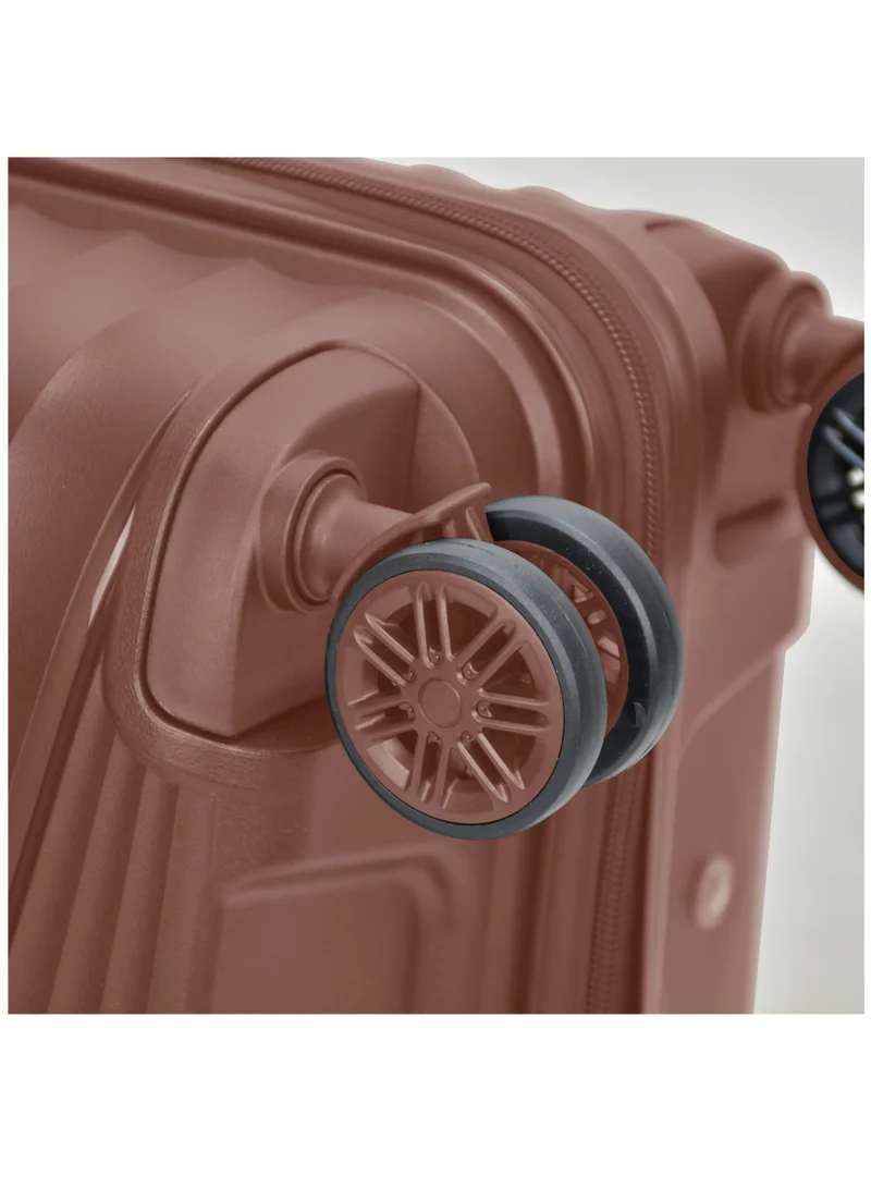 SENATOR Hard Case Carry On Luggage Trolley For Unisex Polypropylene Lightweight 4 Double Wheeled Suitcase With Built In TSA Type Lock Travel Bag KH1005 Rose Gold