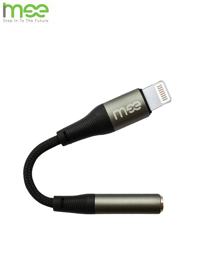 iMee محول كابل الصوت iMee IM-232 Lightning إلى 3.5 مم أنثوي AUX - سلسلة PowerPort، كابل مضفر قصير بطول 0.12 م لجميع أجهزة iOS مع مقبس Lightning (آيفون/آيباد) - جودة صوت أصلية بدون فقدان، دعم متعدد الوظائف للمكالمات والموسيقى والألعاب والملاحة - سلك نحاسي نقي مقاوم للتشابك ودائم - Image 2