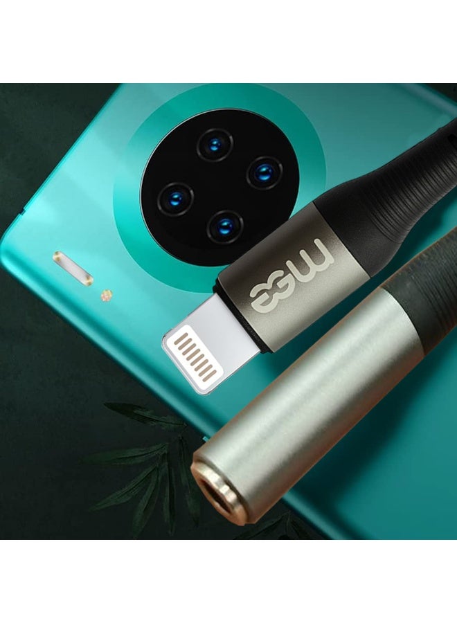 iMee محول كابل الصوت iMee IM-232 Lightning إلى 3.5 مم أنثوي AUX - سلسلة PowerPort، كابل مضفر قصير بطول 0.12 م لجميع أجهزة iOS مع مقبس Lightning (آيفون/آيباد) - جودة صوت أصلية بدون فقدان، دعم متعدد الوظائف للمكالمات والموسيقى والألعاب والملاحة - سلك نحاسي نقي مقاوم للتشابك ودائم - Image 3